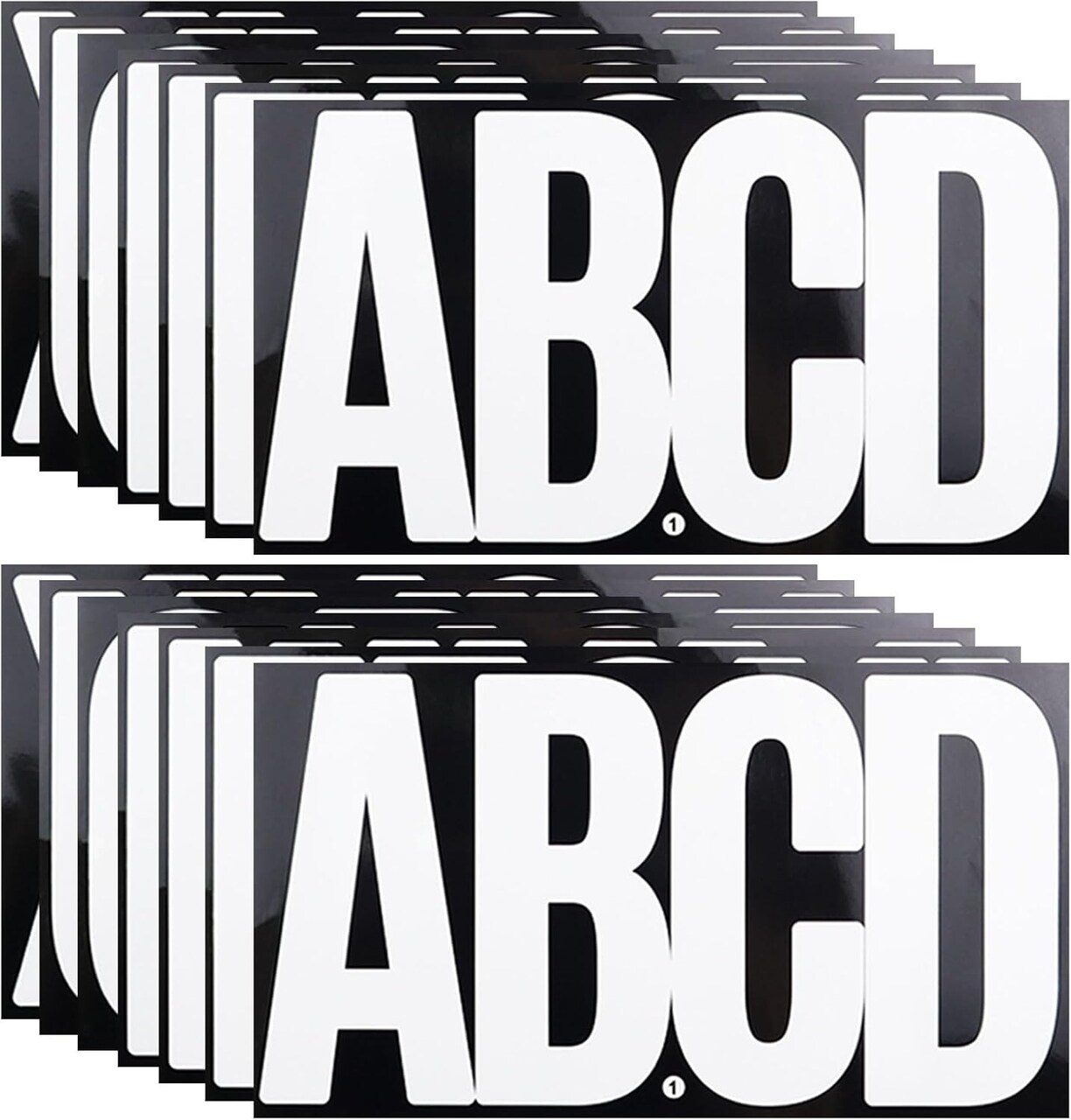 6 Inch Large White Letters Stickers, 76 Pieces Self Adhesive Alphabet Sticker 14 Sheets